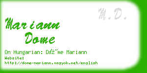 mariann dome business card