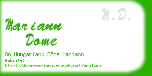 mariann dome business card